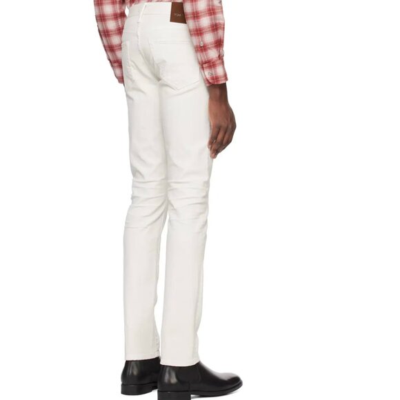 TOM FORD Off-White Selvedge Slim-Fit Jeans - Picture 3 of 4
